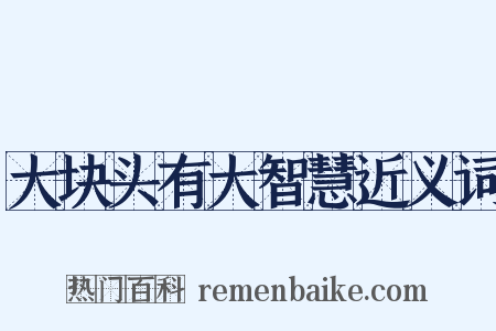 大块头有大智慧近义词是什么意思的图片